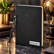Bk Gift Kişiye Özel 378 Termo Deri Tarihli Ajanda & Siyah Touch Pen Tükenmez Kalem-17 23437540