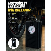 Araç Lastik Şişirme Pompası Taşınabilir Analog Basınç Göstergeli Hava Kompresörü Standart