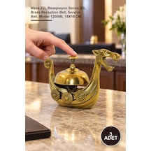 3 Adet Pirinç Resepsiyon Çanı Masa Zili, Resepsiyon Servis Zili, Brass Reception Bell, Service Bell, Model 12059b, 15x18 Cm