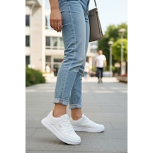 Enoch Kadın Spor Ayakkabı Ortopedik Düz Tabanlı Günlük Sneaker Beyaz