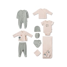 BabyCosy Organic Wear Bebek 10'lu Hastane Çıkışı Set %100 Organic Pamuk Yenidoğan Serisi - Csy8217 Mint