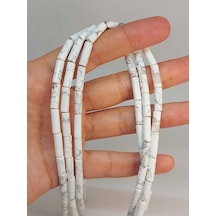 Bileklik Boy Havlit Taşı Silindir Kesim 4x12.5mm Yarım Dizi 49372 18cm Uzunluğundadır Çok Renkli