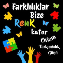 Otizm Farkındalık Günü Okul Panosu Figür Seti Hazır Kesim Sınıf Süsü 7