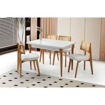 Smart Masa, Zion Sandalye, Beyaz, 110x70 Beyaz