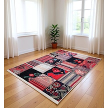 Blghome Dokuma Tabanlı Dijital Baskı Halı Blg3830 Kırmızı
