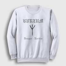Presmono Unisex Draugen Burzum Sweatshirt Beyaz