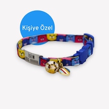 Caramelos Güvenlik Kilit İsimli Kedi Tasması-sallanmayan İsimlik-