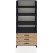 Hyperion Dolap 4 Raflı 3 Çekmeceli 88x44x195 Antrasit-çam Antrasit