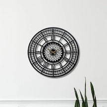Metal Duvar Saati Mandala Tel Örgü Detaylı Dekoratif Saat Siyah-46 X 46
