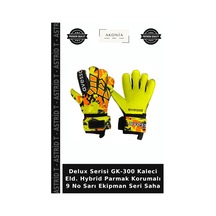 Delux Serisi Gk-300 Kaleci Eld. Hybrid Parmak Korumalı 9 No Sarı Ekipman Seri Saha