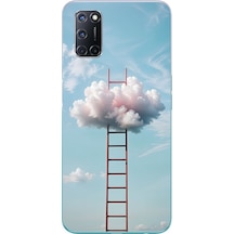 Oppo A52 Uyumlu Buluta Çıkan Merdiven Baskılı Silikon Kılıf Renkli