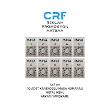 Alüminyum 10 Adet Qr Karekodlu Restoran / Kafe Menüsü Arkası Yapışkanlı 4x7 Cm