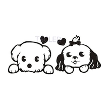 Köpek Araba Çıkartmaları Sticker Su Geçirmez