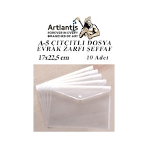 A5 Çıtçıtlı Dosya Şeffaf 10 Adet A-5 Çıtçıtlı Zarf Dosya Transparan 17x22.5 Cm Küçük Boy Çıtçıtlı Dosya