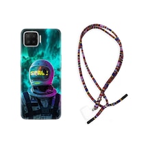 Oppo A73 Kılıf Rasta Boyun Askılı Space 1814 Siyah