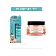 Fontenay Pudra Toz Wax Mavi 20gr + Face And Body Peeling Scrub Yüz Maskesi Çilek 350ml 2'li Set
