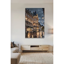Modern Paris Esintili Tarihi Bina Şehir Işıkları Dekoratif Cam Tablo Şehir Temalı Dekoratif Duvar Tablosu, Salon Ve Ofis Dekoru,