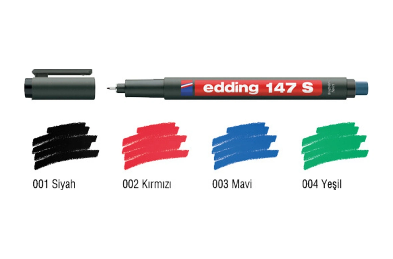 Asetat Kalemi 10 Adet Permanent S Seri 0.3 Mm Kırmızı 147 S