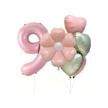 6'lı Papatya Doğum Günü Balon Seti, Pembe