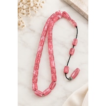 Sistem Püskül Pembe Sentetik Opal Tesbih