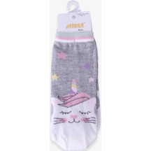 Katamino Breeze Kız Çocuk Soket Çorap Unicorn Gri (1-2-9-10 Yaş)