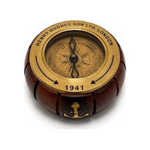 1 Adet Pirinç Pusula Ahşap Gövdeli Seyahat Ve Dekoratif Kullanım İçin Compass Nautical Tarzı 8 Cm