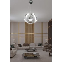 Arya Tek Toplu Led Avize 2 Mt - - Kumandalı / Krom Krom