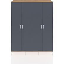 Hyperion Gardrop 4 Raflı 4 Kapaklı 4 Askılı 176x44x221 Çam-antrasit/aytaşı Antrasit/aytaşı