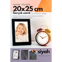 Siyah-20mm Çerçeve Camlı 20x25 Cm Fotoğraf Resim Çerçevesi Ayaklı Veya Duvara Asma Yatay-dikey 67261304