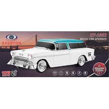 Everton Rt-1950 Beyaz Arabalı Bluetooth Fm-usb-tf-aux Şarjlı Nostaljik Radyo