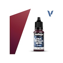 Vallejo 77146 18 Ml. Ruby Red, Shade, True Metallic Metal Tmm Serisi Model Boyası Renkli