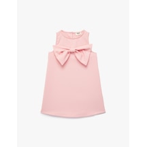 Koton Fiyonklu Bisiklet Yaka Kolsuz Jile Elbise Pembe 6skg80080aw Gül