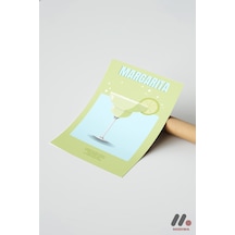 Margarita Yeşil Poster, Çerçevesiz Yüksek Kalite Duvar Afişi - Mutfak Dekorasyonu