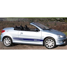 Peugeot 206 Sport Yazılı Yan Kapı Kesikli Sticker Etiket Modeli