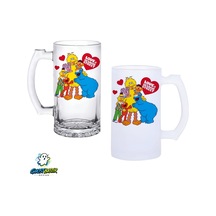 Susam Sokağı Kulplu Bira Bardağı Buzlu Veya Şeffaf Seçenekli 0353