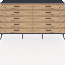 Arges Konsol 10 Çekmeceli 176x30x99 Çam-antrasit/çam Çam-antrasit/çam