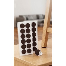 Geniş Yuvarlak Yapışkanlı Mobilya Altlığı 2 Paket X 12 Adet - 3 Cm Çizilmez Ve Ses Kesici Koruyucu Ped Ahşap