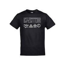 Kalic Studio Unisex Siyah Led Zeppelin Logolar Baskılı Siyahorj230