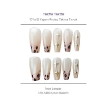 10'lu Ten Rengi Uzun Balerin Ubl1483 Tekrar Kullanılabilir El Yapımı Protez Takma Tırnak Xs