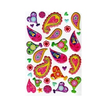 Sticker Kabartmalı A4 Boyutunda Stiker Defter, Planlayıcı Etiket Lim006 - Buta Kalp Desenli