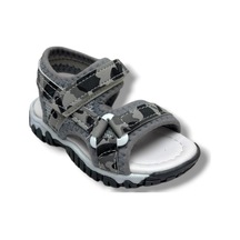 Arzen Bebe 226-26 Cırtlı Kamuflaj Desenli Anatomik Erkek Çocuk Sandalet 22-25 Gri