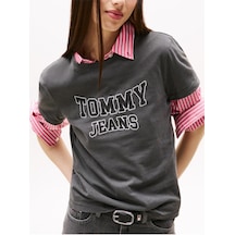 Tommy Hilfiger Tjw Reg Varsity Ext Antrasit Kadın T-shirt-9520 Antrasit