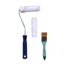 Saten Rulo Set 10cm Ve Turkuaz Fırça 4cm Vernik Ve Boyaya Uygun