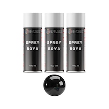 3 Adet Ral 9005 Parlak Siyah Sprey Boya 400 Ml.