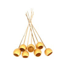 Yapay Çiçek Deposu Dekoratif Bell Cup Orta Boy 7li Doğal Kabak Gold Altın Renk