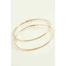Çizgili - 824 - Metal Halka Küpe - Nazblsmm - 8-9-10 Cm çok renkli