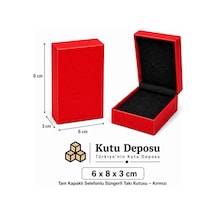 6x8x3 Cm Tam Kapaklı Selefonlu Süngerli Takı Kutusu - Kırmızı Demonte 50 Adet
