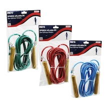Ahşap Saplı Pvc Atlama İpi Renkli 5mt 5615