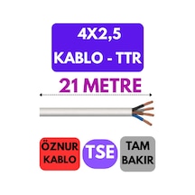 Öznur 4x2,5 Ttr Kablo Metre Seçenekli Beyaz - 21 Metre