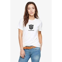 Transformers Baskılı Beyaz Kadın Tshirt (534286127)